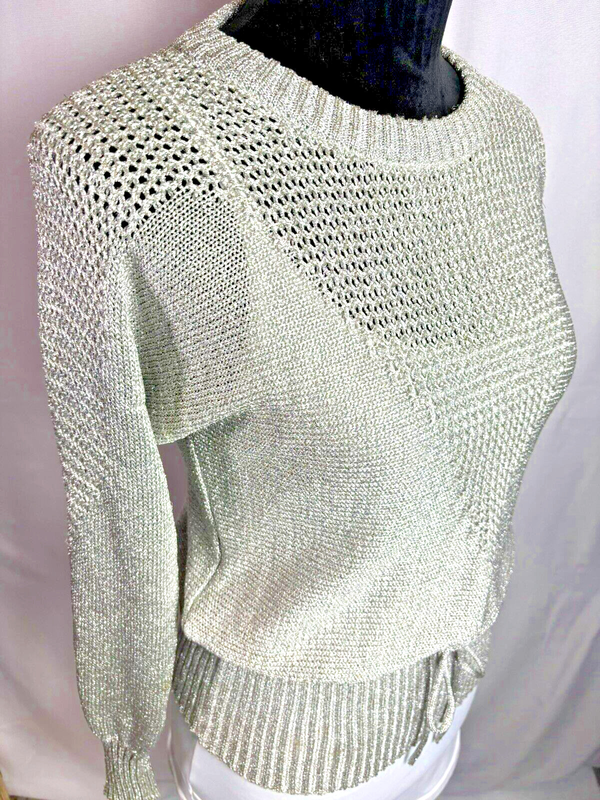 Maretto by Jon Michele Vintage Metallic Knit sweater 70’s Disco