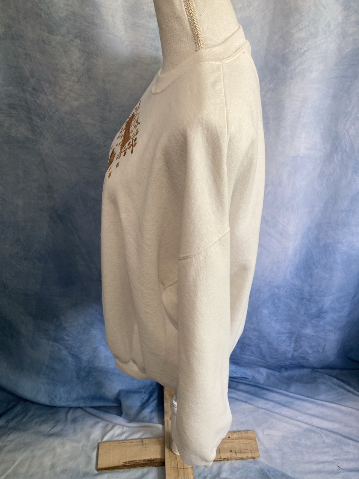 VTG 90s Jerzees NuBlend Grandmacore Autumn Sweatshirt XL White Teddy Bears Fall