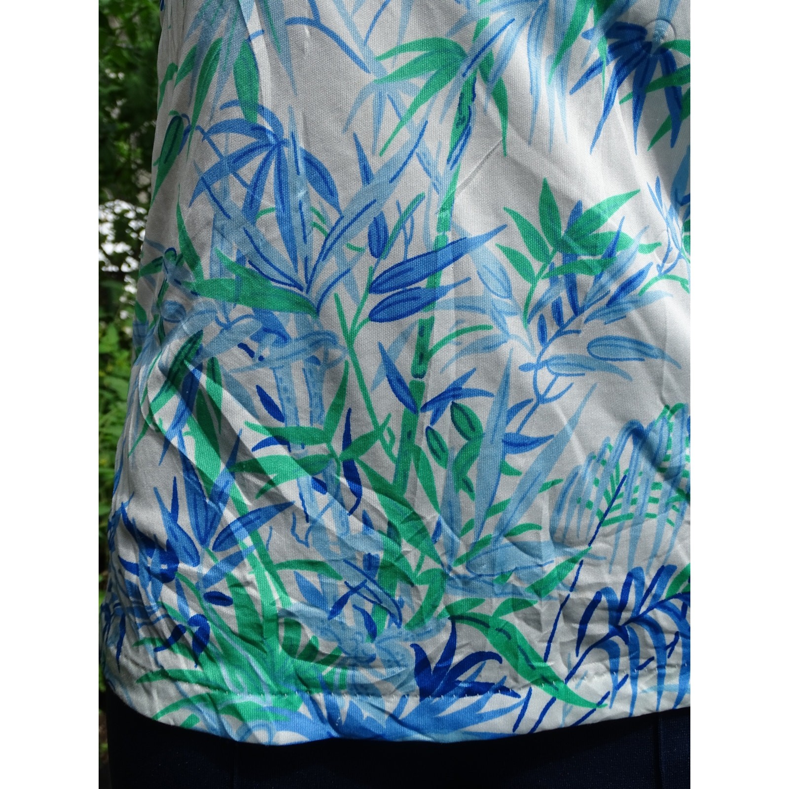 Vintage 70s Jayson Classics Bamboo Botanical Print Shirt Womens Medium Hawaiian