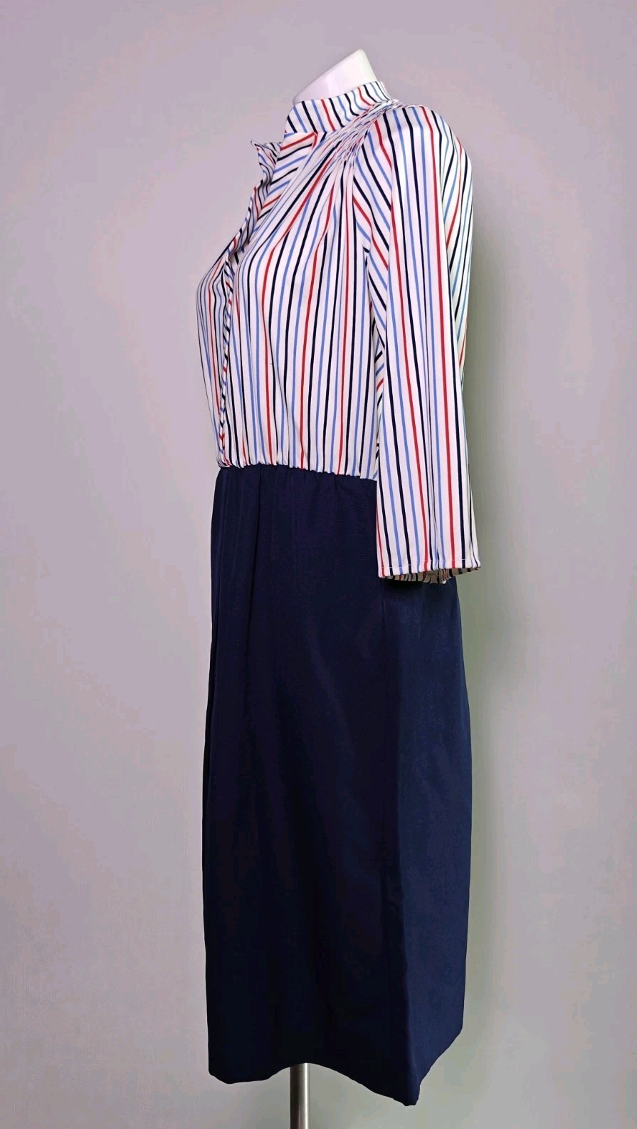 Vintage 1960s’ Amy Deb Dress Bobby’s Girl Style Striped Med/Lge No Belt