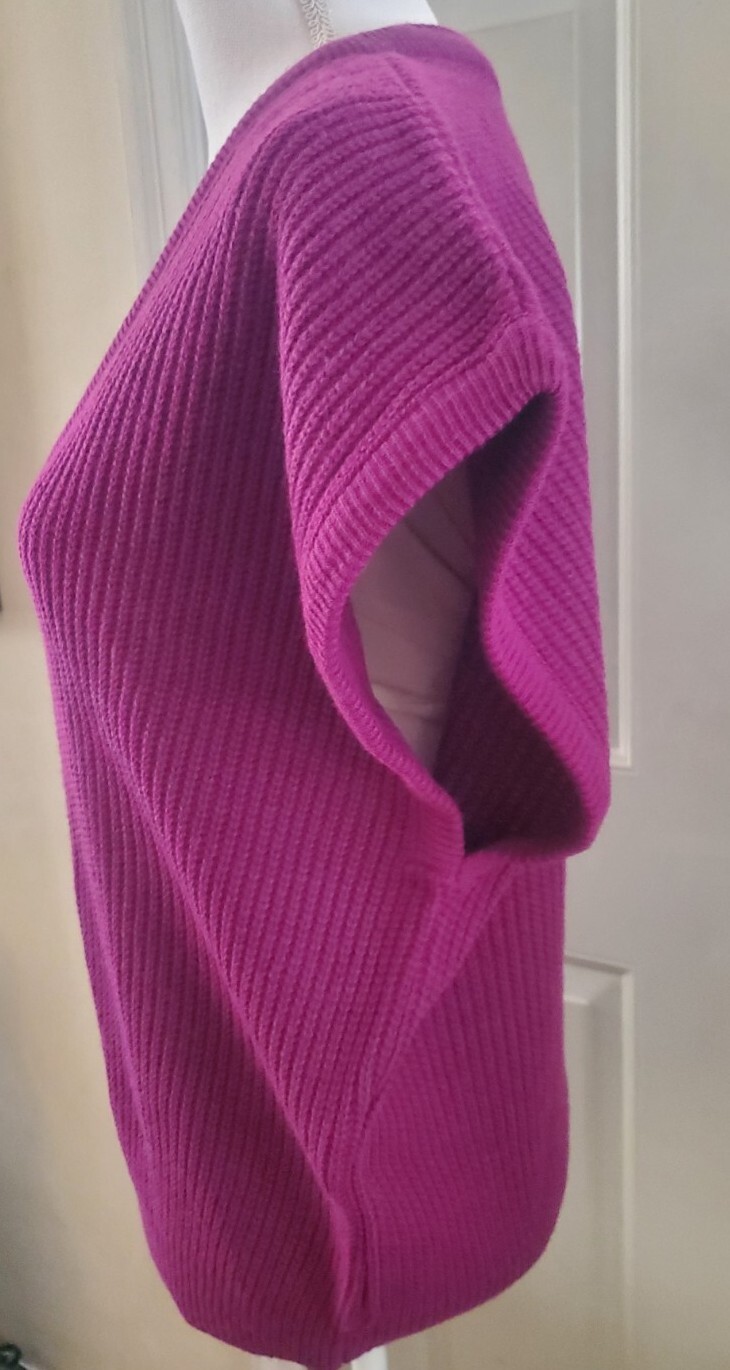 80’s Vintage Contemporary Casuals Purple Shaker Knit V Neck Sweater Vest Size XL