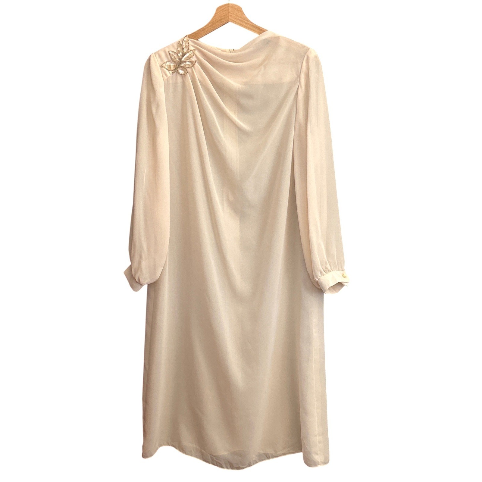 70s Henry Lee Petites Shift Dress Vintage Glam Old Hollywood Chiffon Cocktail