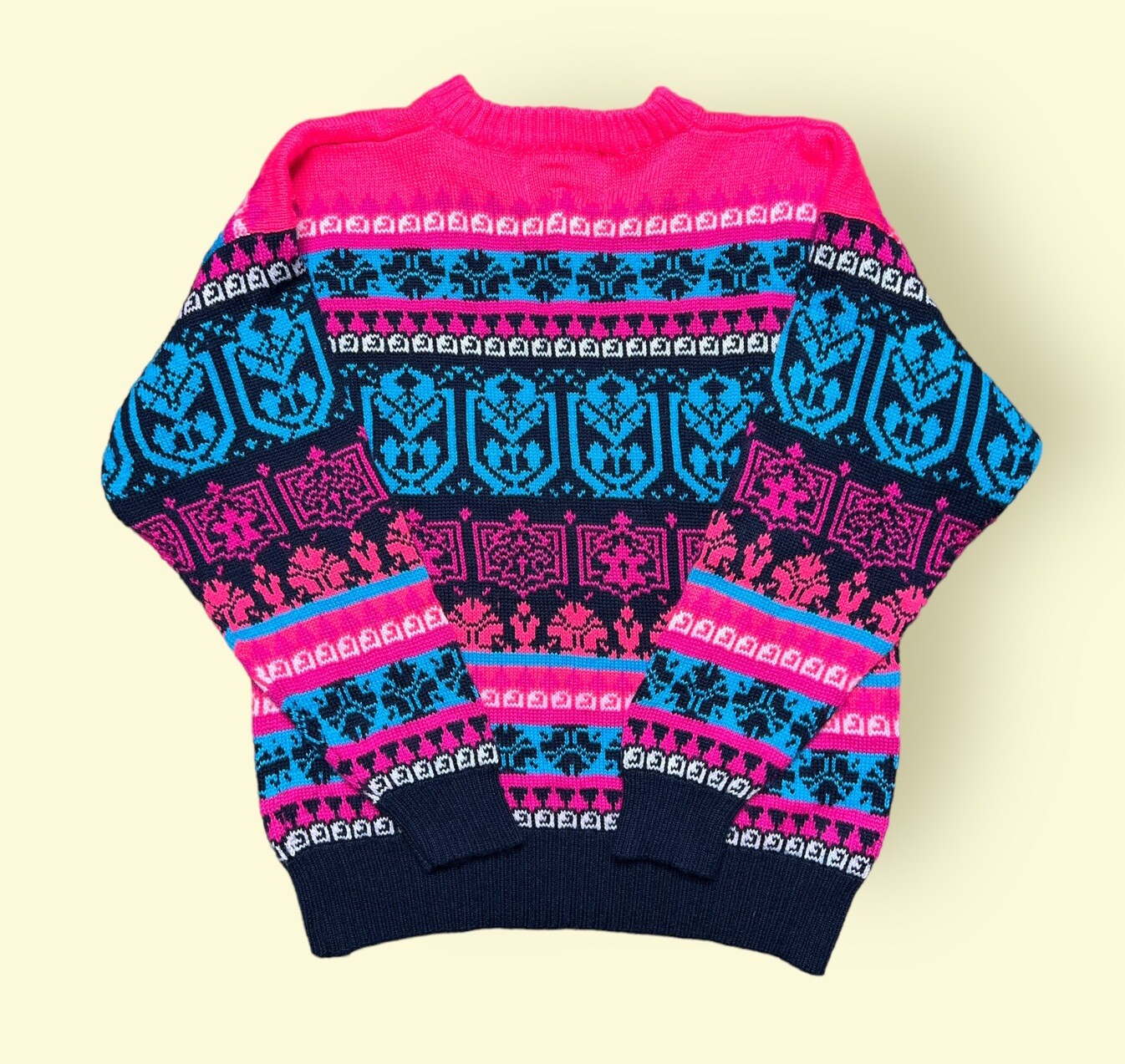 Vintage 1990s Sweater Summit County Women’s Medium Pink Colorful Vtg 90s