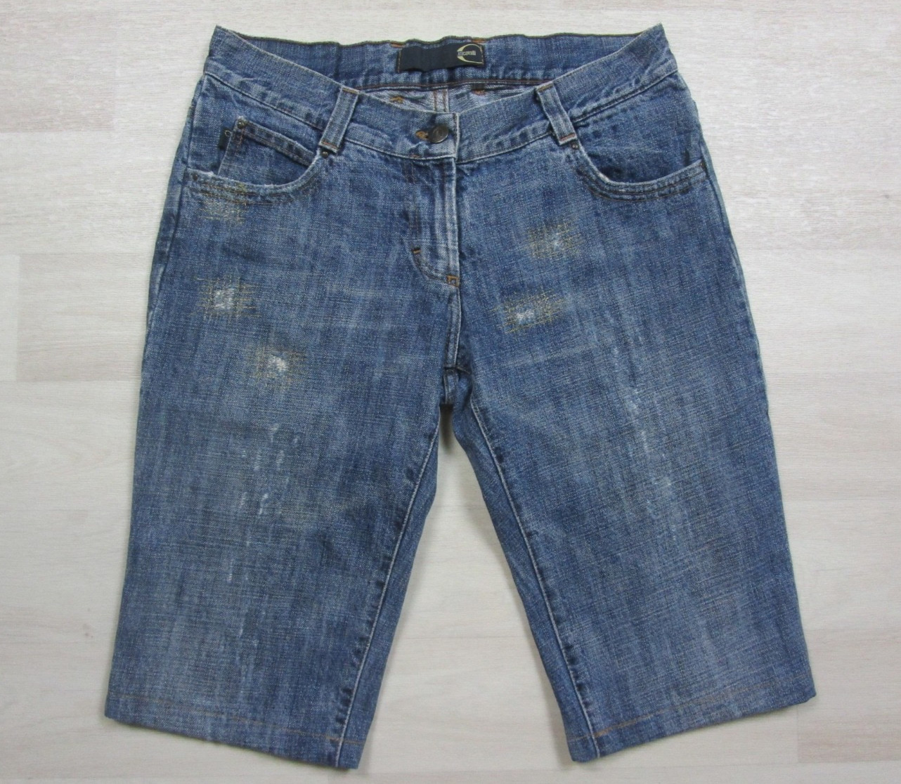 Vintage Y2K Roberto Cavalli Just Cavalli Denim Bermuda Shorts (27) Low Rise