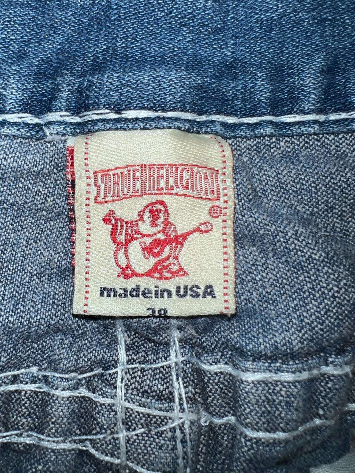 True Religion Billy Super T Jeans Womens 28X30 USA Made Y2K Dark Wash