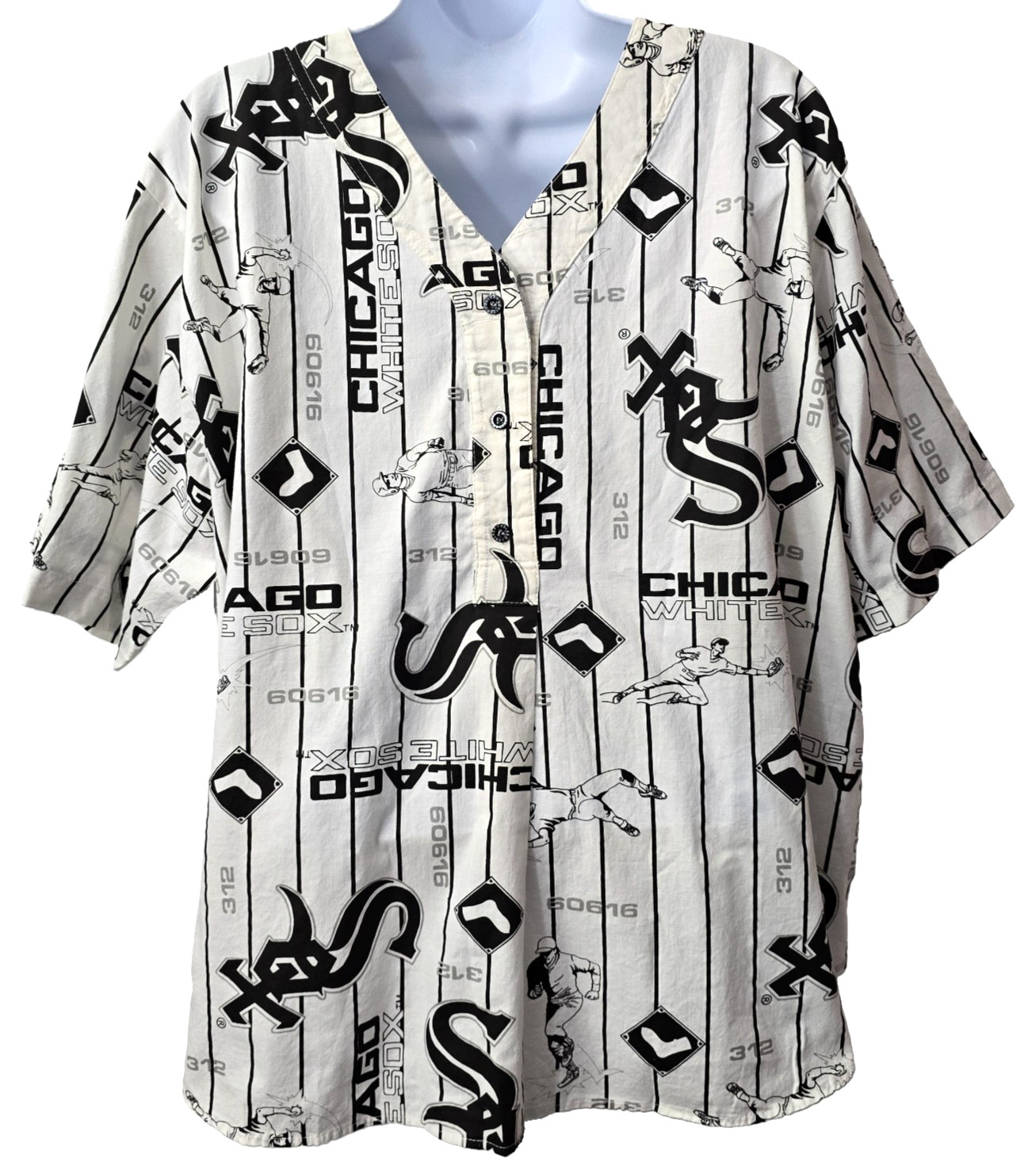 Vintage Esleep White Sox Shirt M Pajama Sleep Top Chicago Baseball Jersey 90s