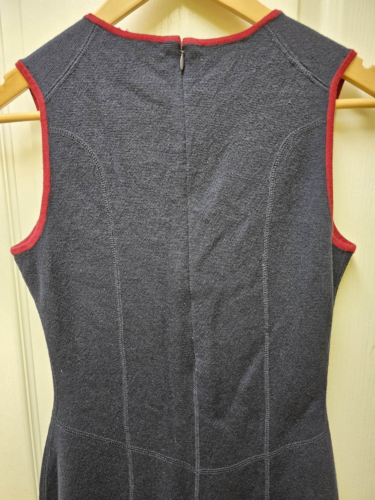 Vtg Brooks Brothers Sheath Dress Womens Medium Extra Fine Marino Wool Navy…