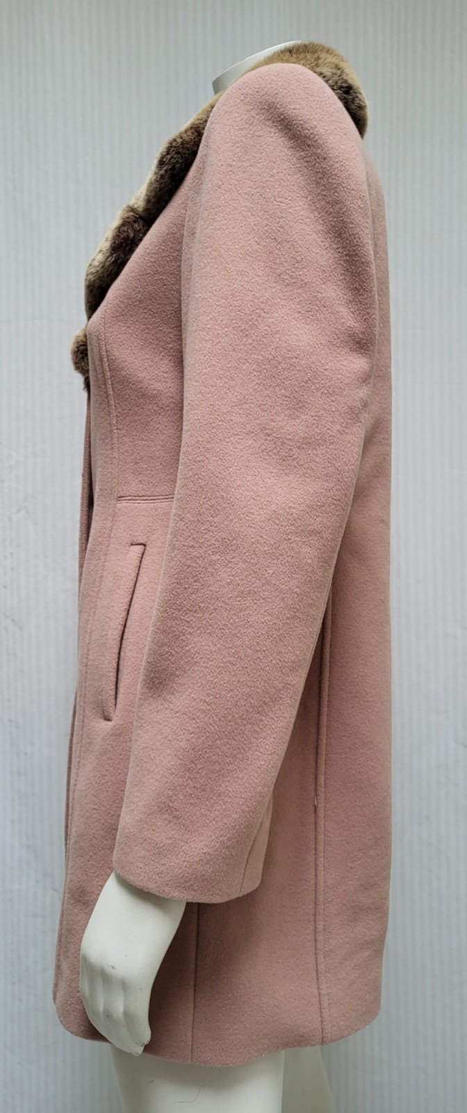 Vintage FASHION, SA Cashmere Wool Blend Coat w/ Rabbit Fur Collar – Size M – EUC