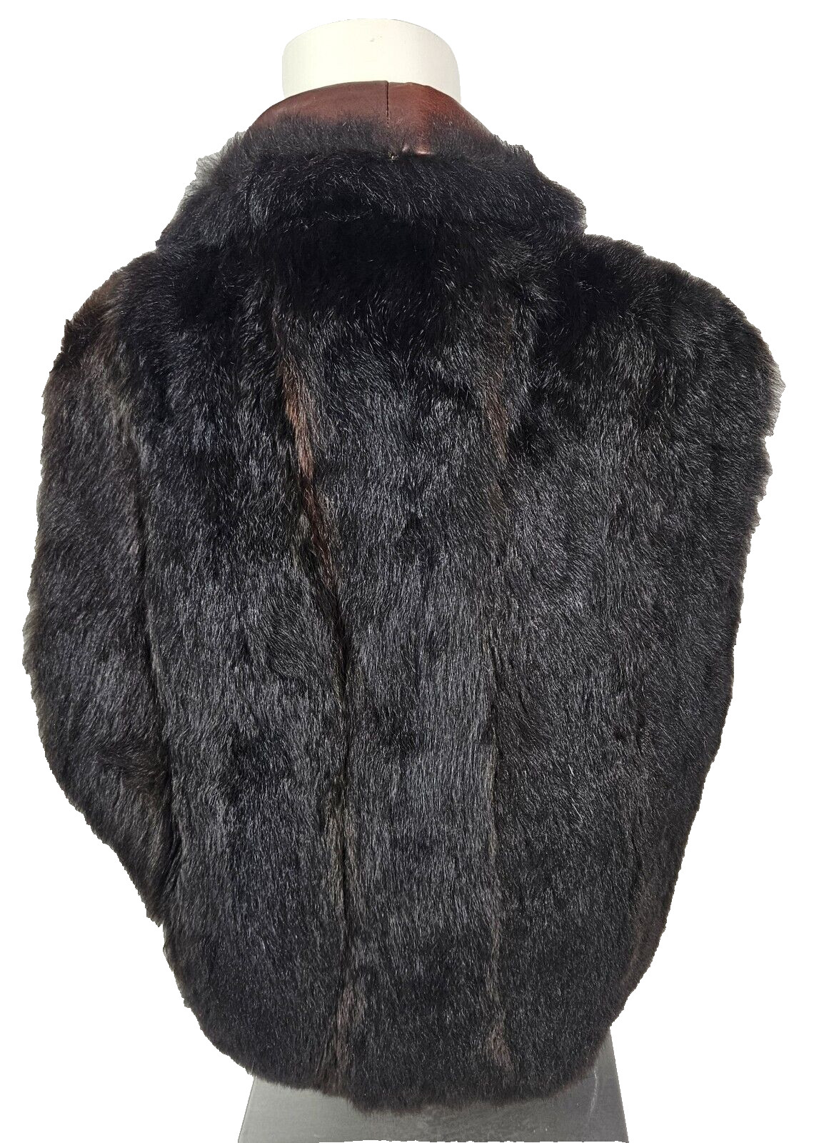 Andrew Marc New Zealand Opossum Fur Leather Collar Women’s Vest Size M