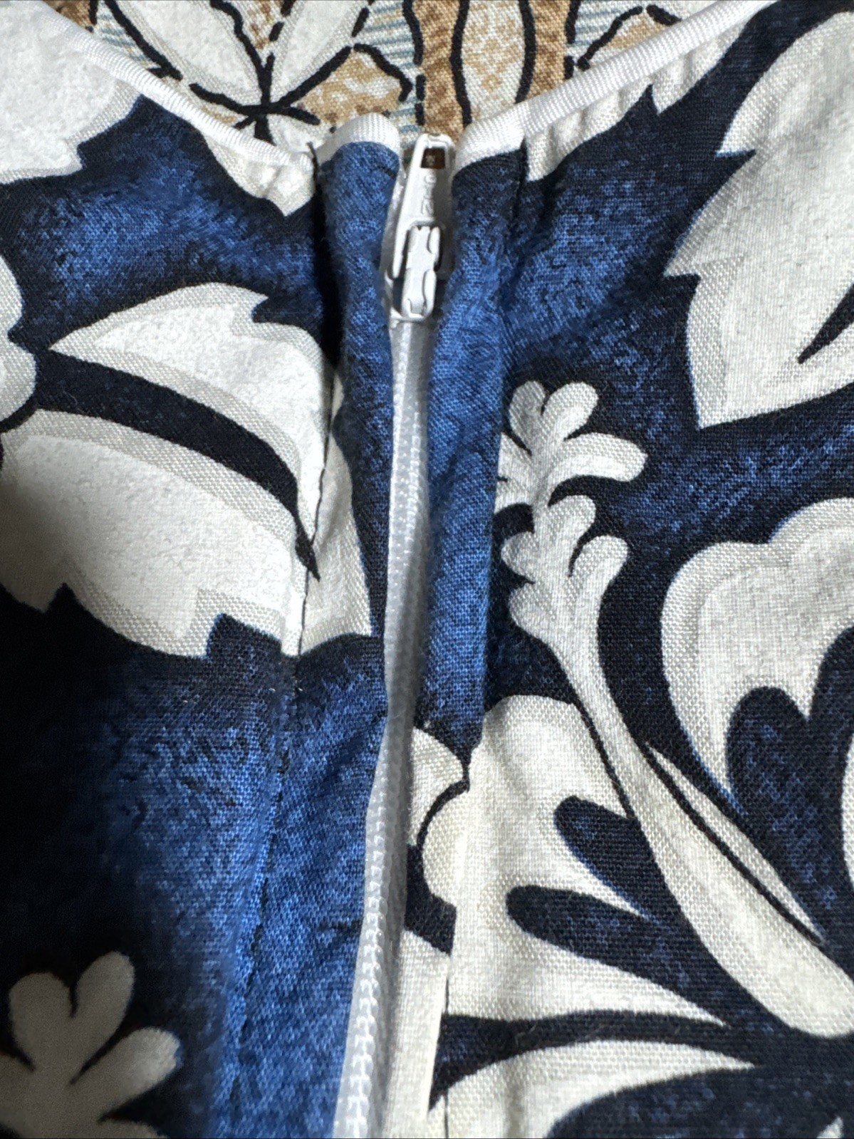 Y2K Maki’s Honolulu Hawaiian Polynesian Resortwear Midi Dress Blue White LARGE