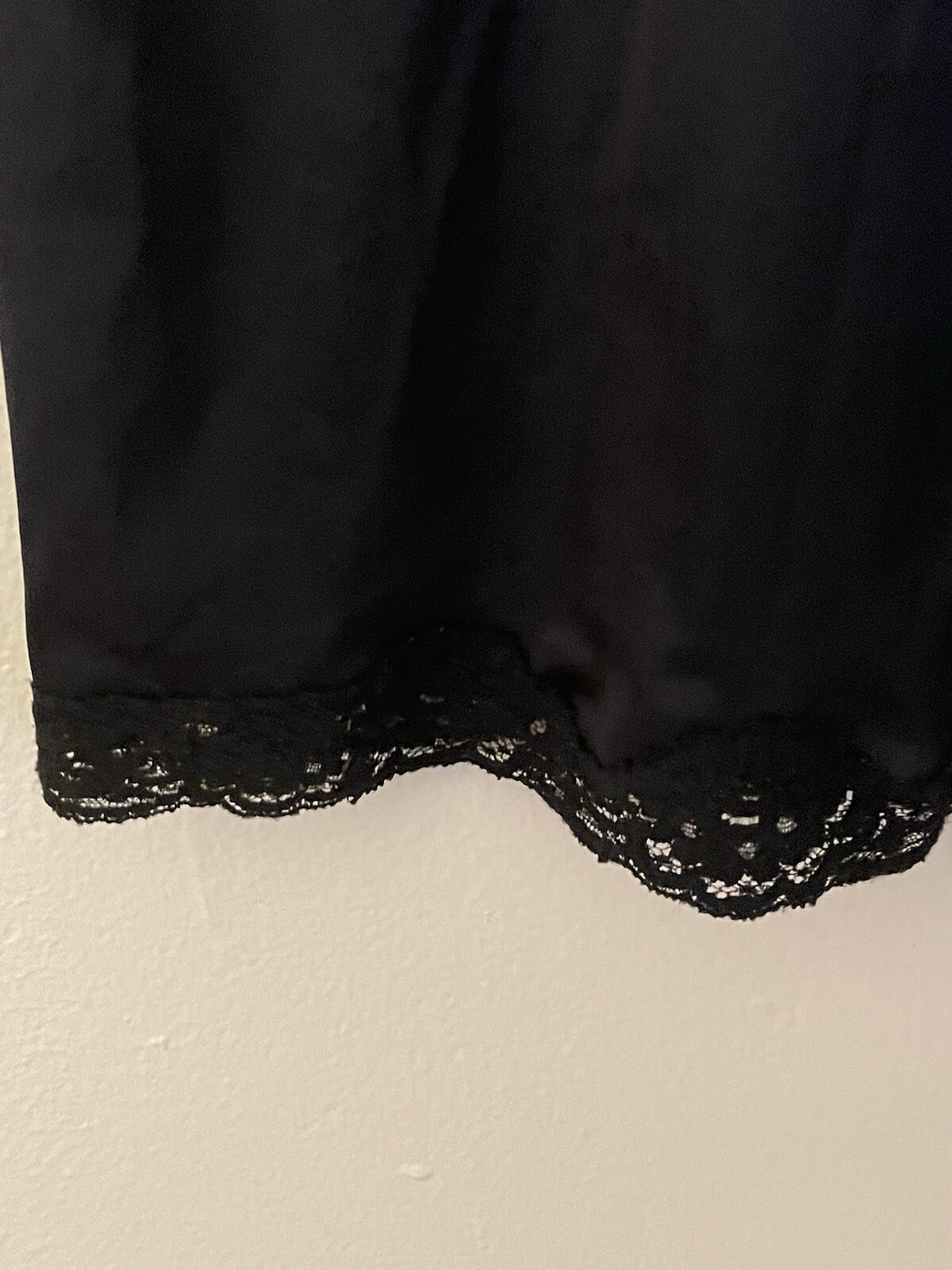 Vassarette Underneath It All Black Slip Small Elastic Waist & Front Side Slit