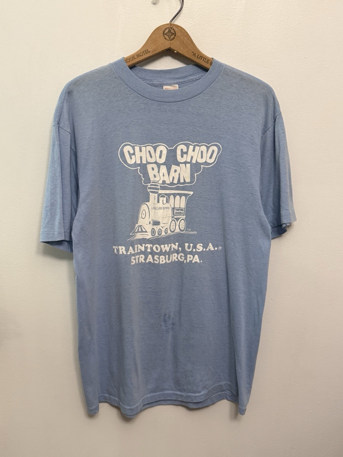 Vintage 80s 2XL XXL Strasburg PA Train Town Barn Single Stitch T-Shirt USA