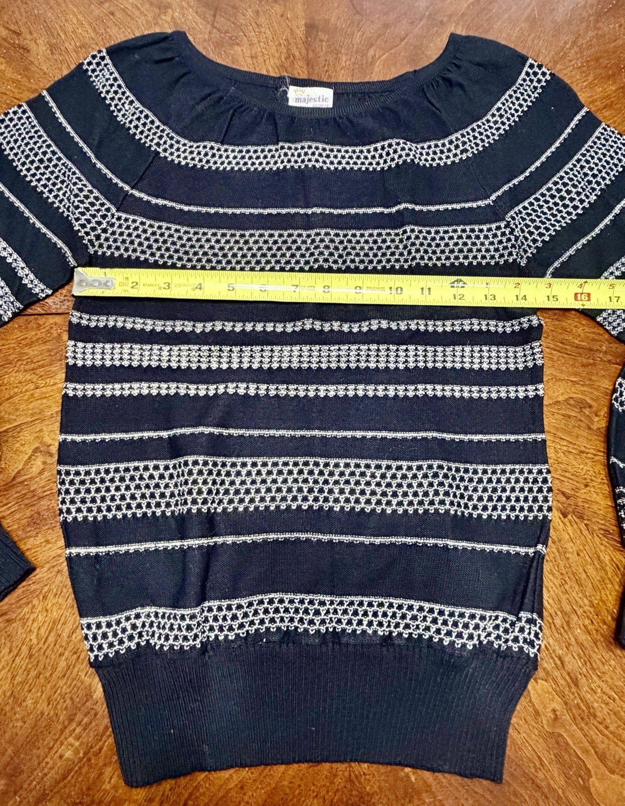 2 Vintage 1970s Women’s Black & Metalic Silver/Gold Majestic Tops