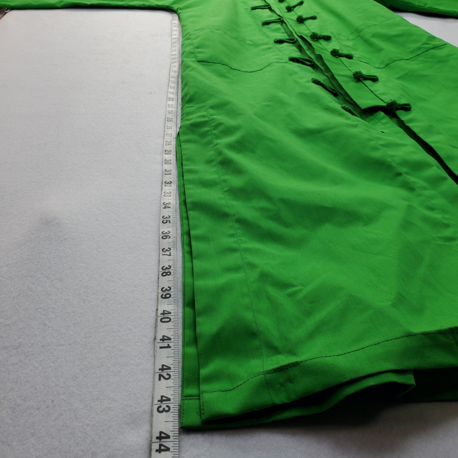 Vintage (Original Tags) GUMPS SF Lime Green Hostess Kaftan w/Frog Buttons Sz 8