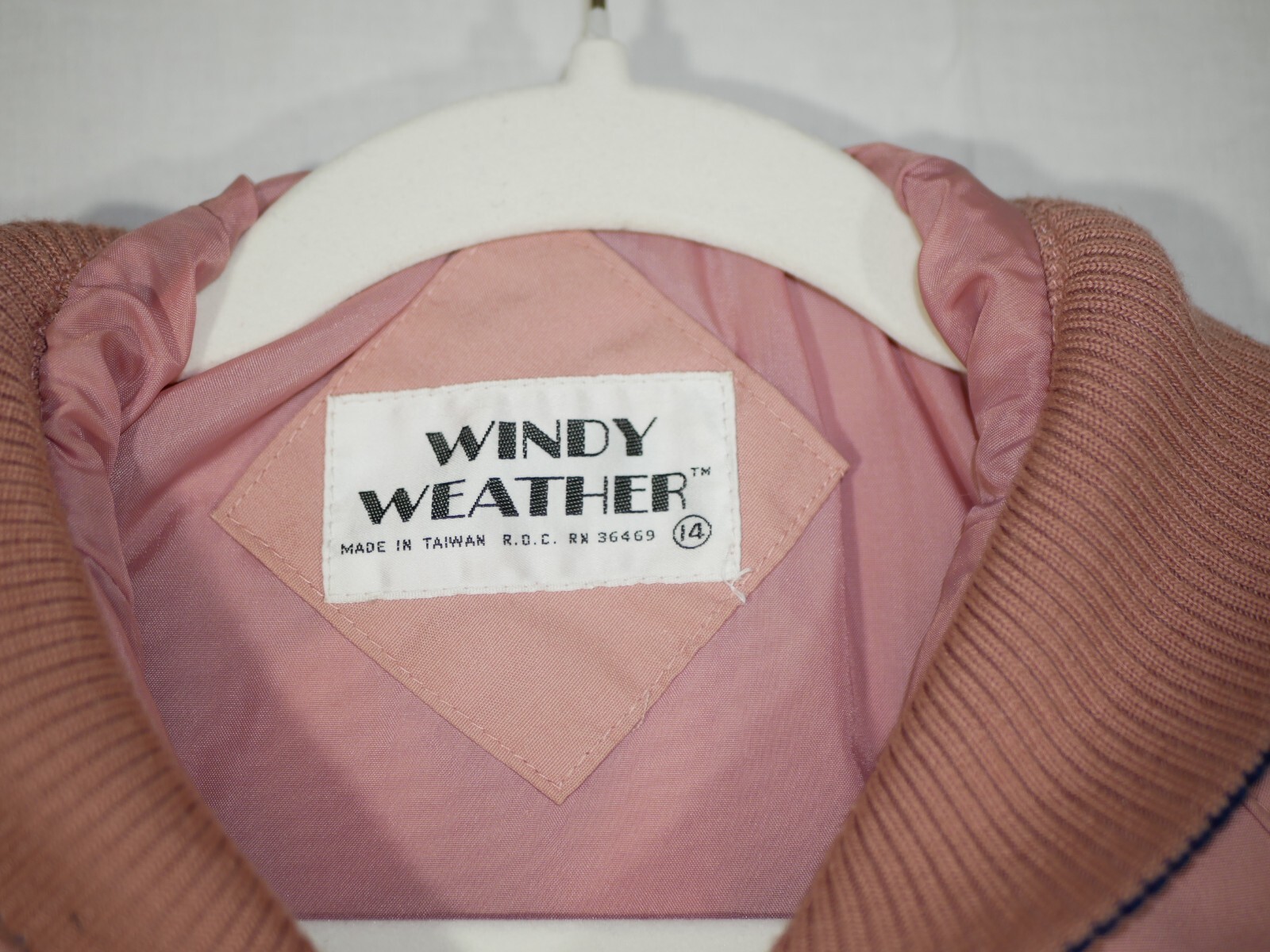 VTG 80s WINDY WEATHER Light Windbreaker Bomber Jacket Sz 14
