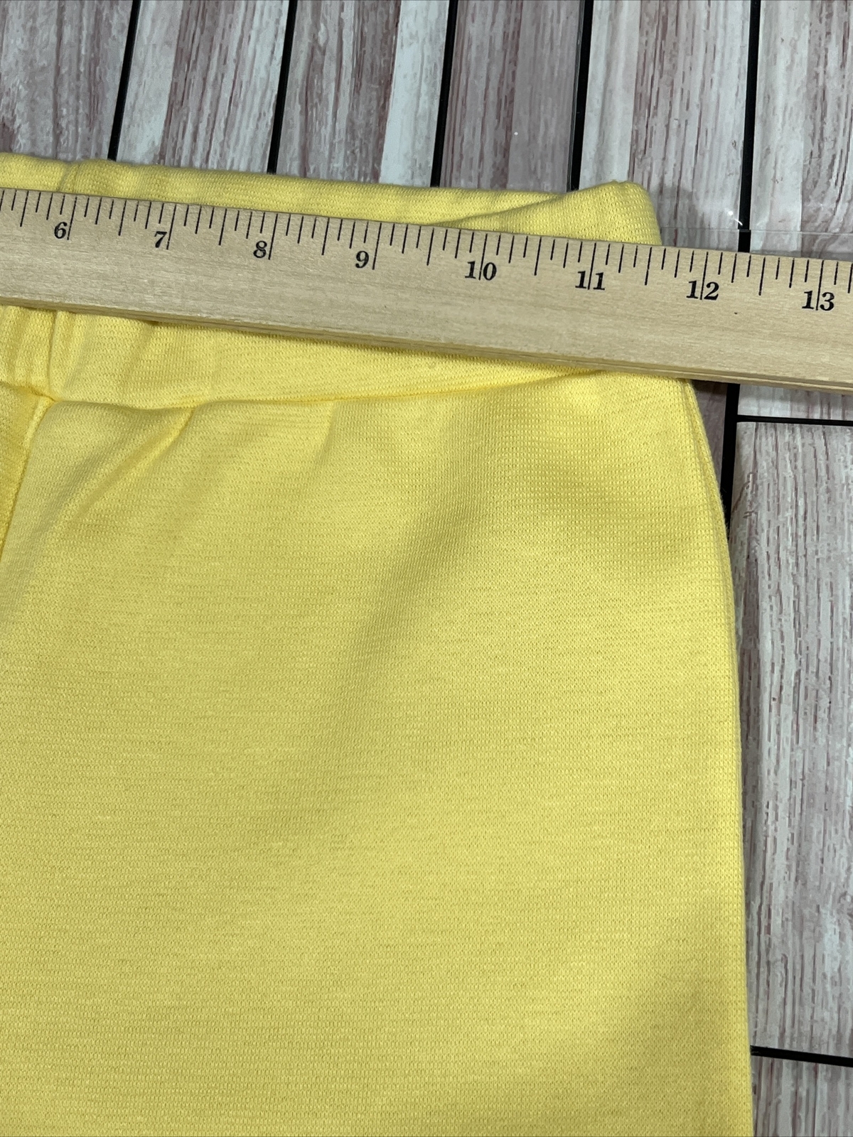 Vintage Pandora yellow Pant Womens 23×11.5×27.5 wide leg Knit Hippie 1970s Disco