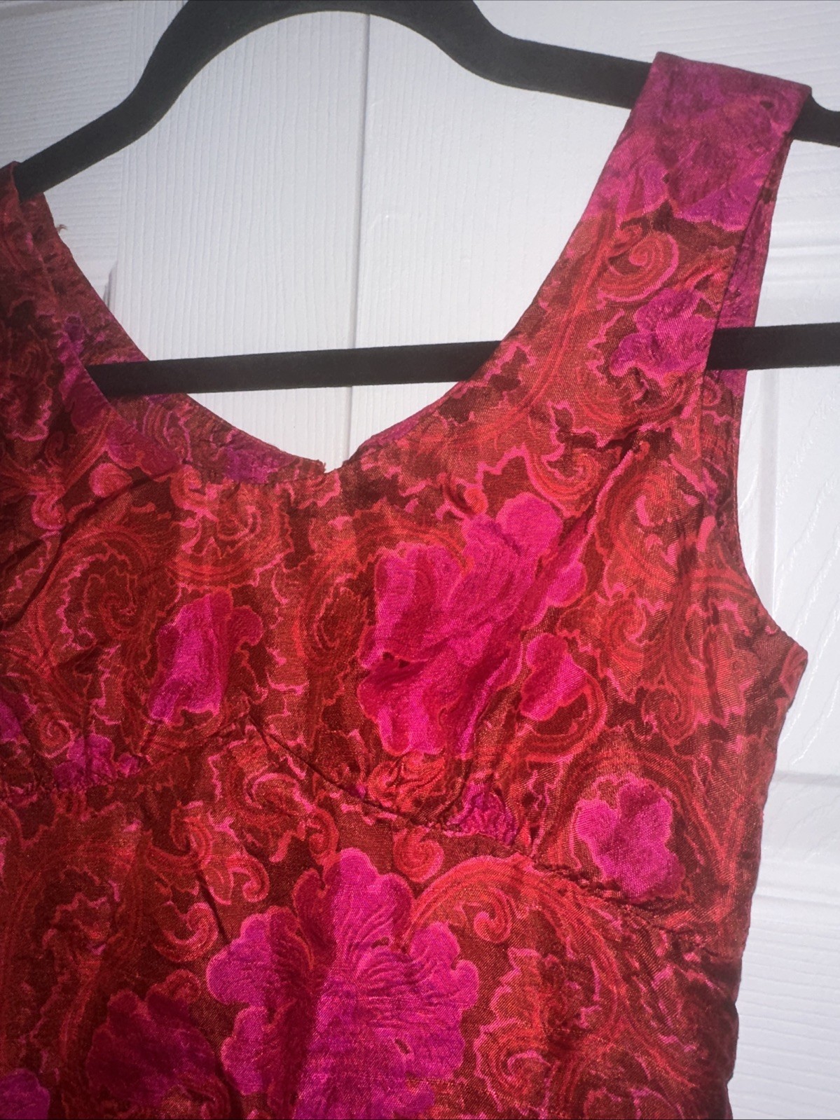 Vintage 60s Homemade Thai Silk? Dress Boho HIPPIE Floral Jim Thompson Style?