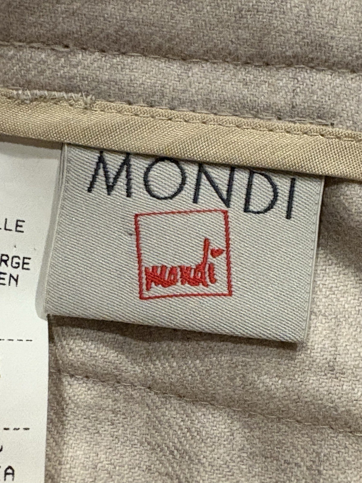 Vtg MONDI Germany 100% Virgin Wool Pleated Slacks US 2 34 Oatmeal High Rise