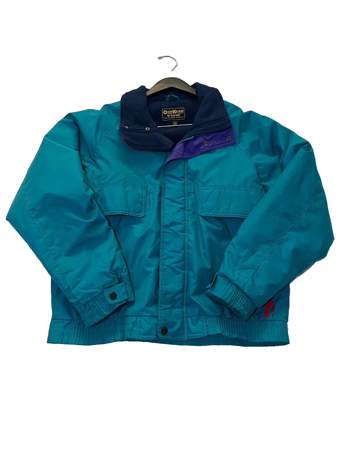Vtg Osh Kosh Jacket Womens M Blue Fleece Lined Windbreaker Workwear 90s Y2K