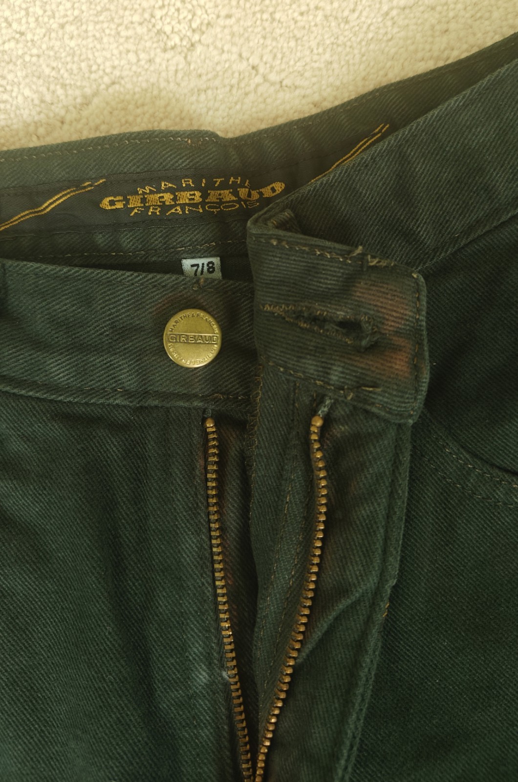 NEW TAGS MARITHE FRANCOIS GIRBAUD PINE GREEN VTG 1990s 7/8 Skinny Cowboy Jeans