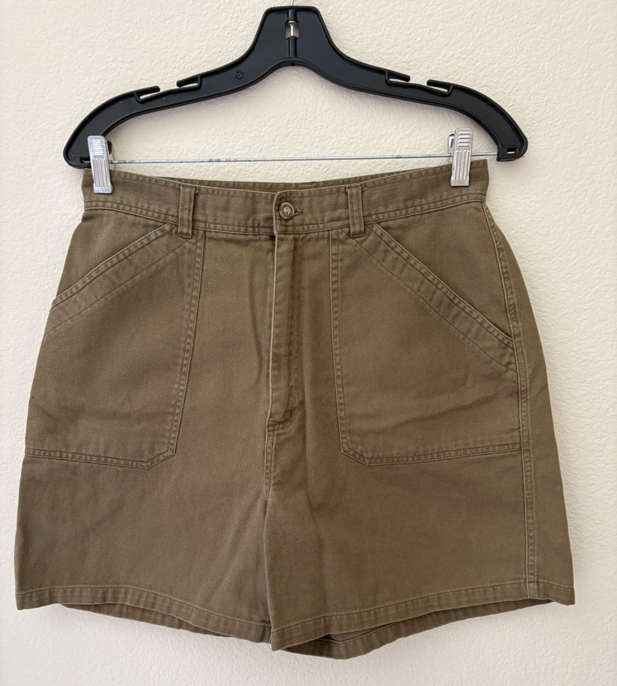 Vintage 90’s Express Olive Brown Utility Shorts Highwaisted Camp Cotton M/L