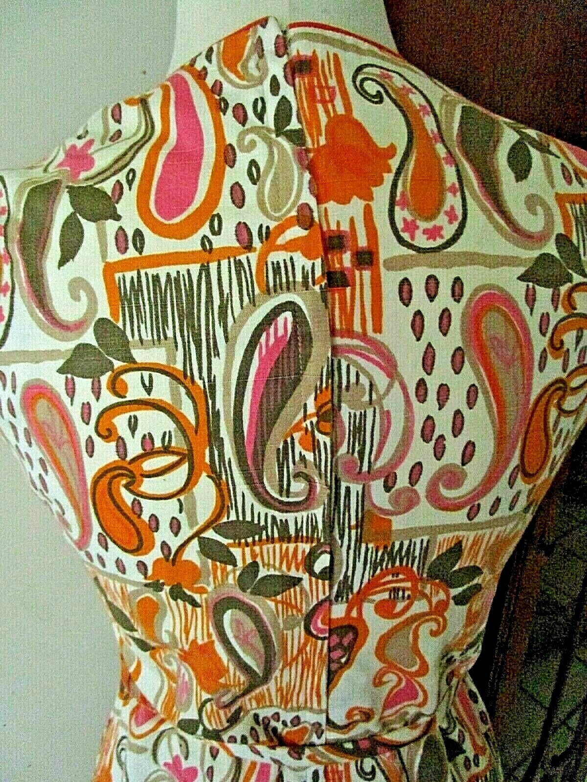 1960’S VINTAGE KIYOMI IOLANI OF HAWAII Shift + Belt WILD MCM PINK ORANGE PAISLEY