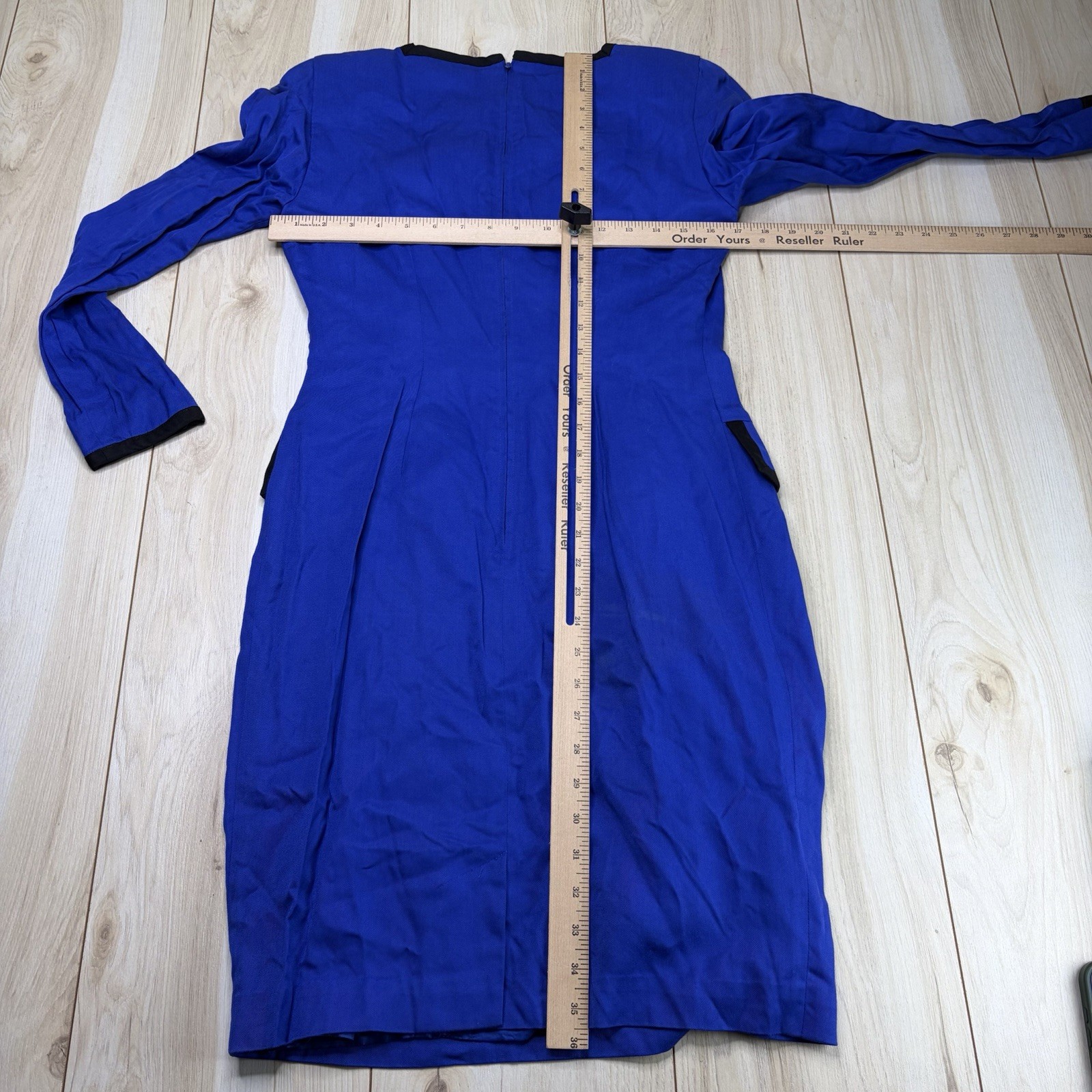 Kathryn Conover Double Breasted Dress Sz 4 Royal Blue Long Sleeve VINTAGE