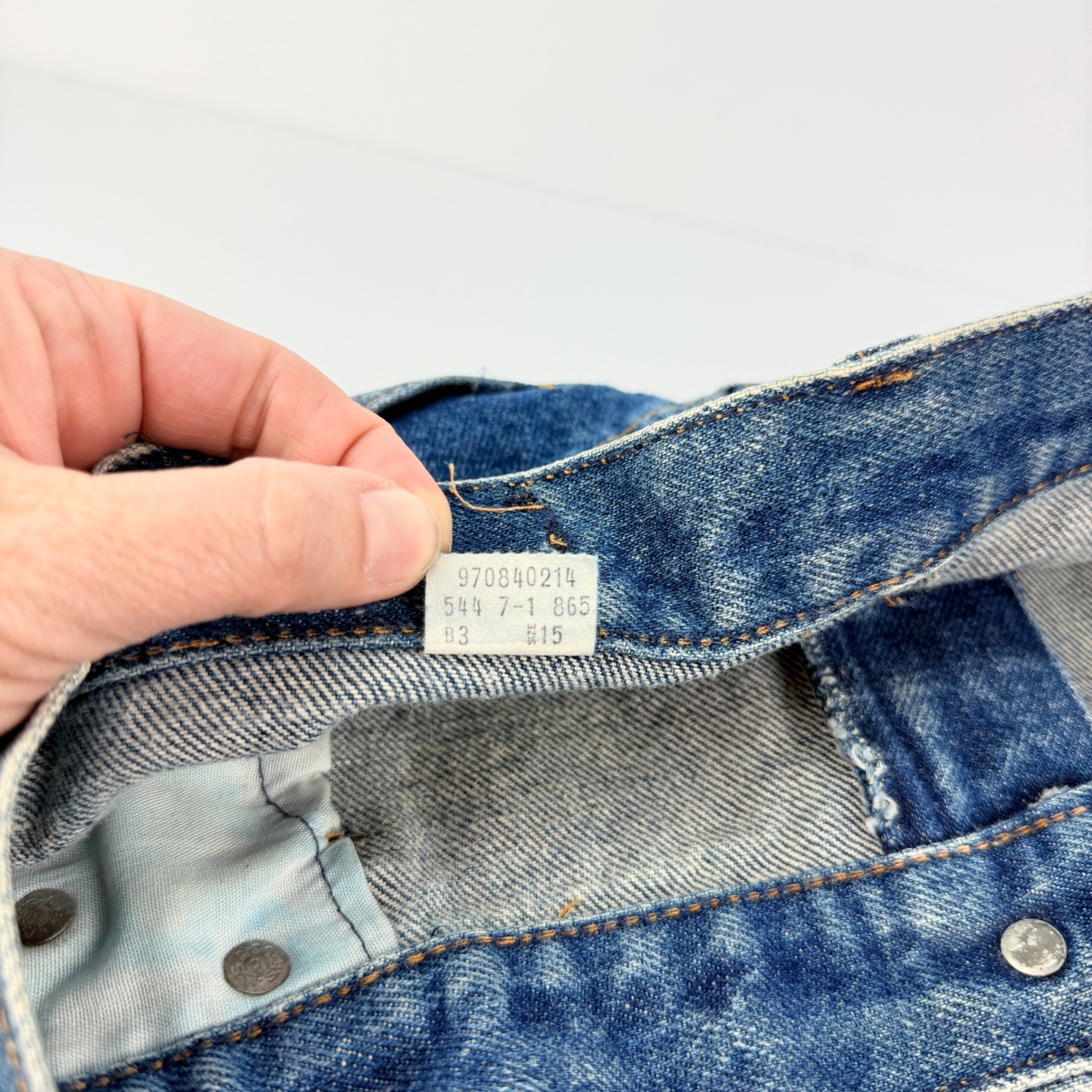 VTG Orange Tab USA Levi Strauss 15 Women’s Denim A-Line Midi Skirt Button Fly