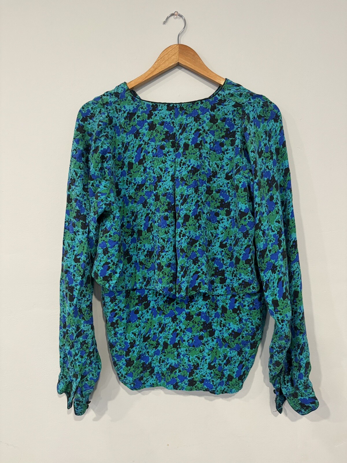 Flora Kung Vintage Top Blue And Green And Black. Size 14
