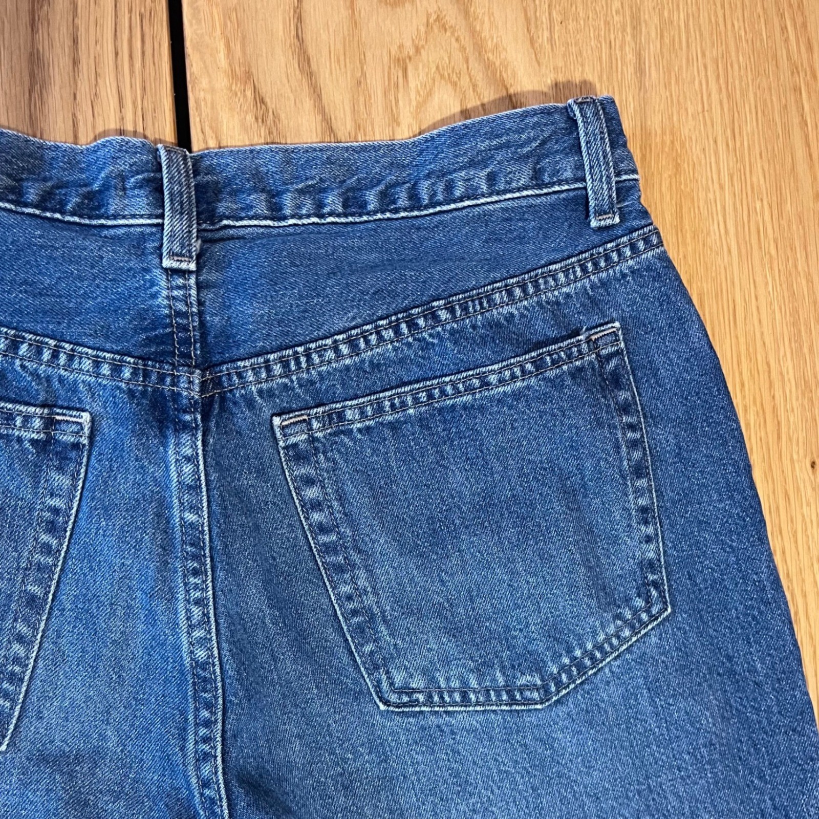 Uniqlo Flared Jeans 30/27 Blue Vintage Wash Denim Skater Aesthetic
