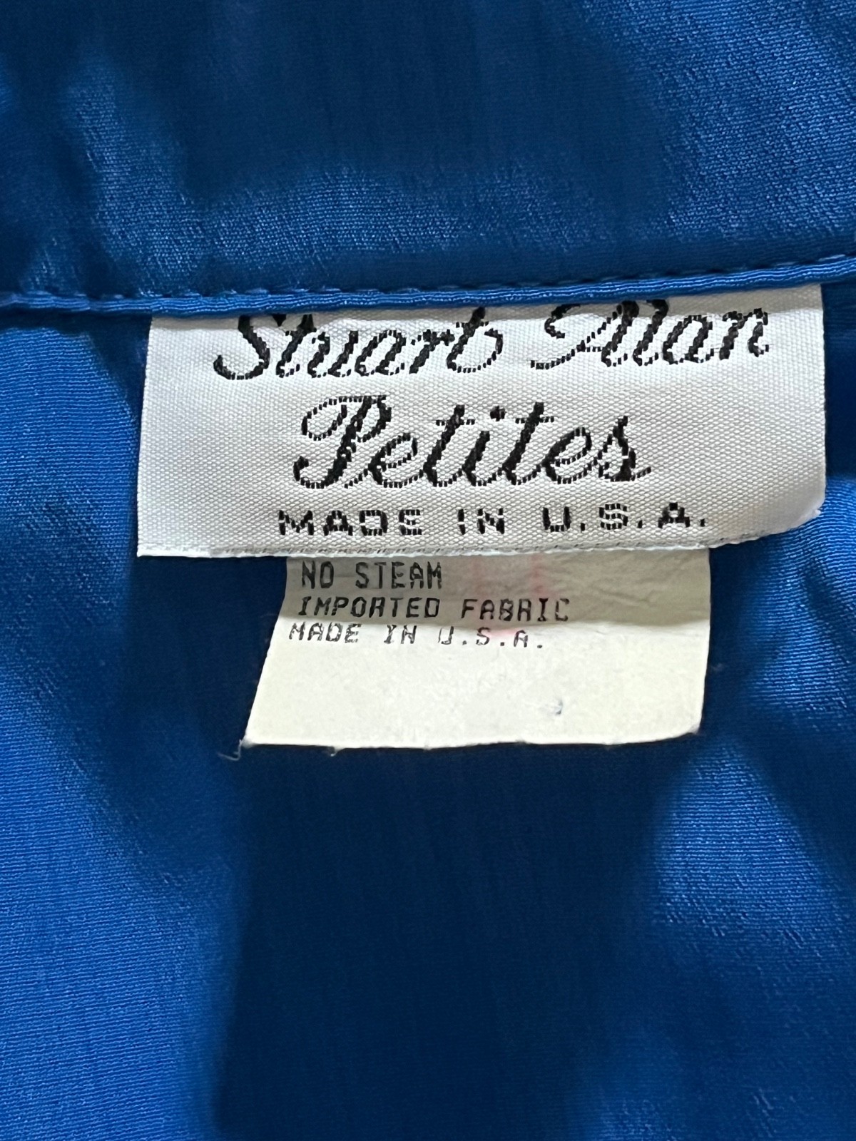 Vintage 80s Stuart Alan Petit Bright Blue Utility Jumpsuit Lime Green Accents