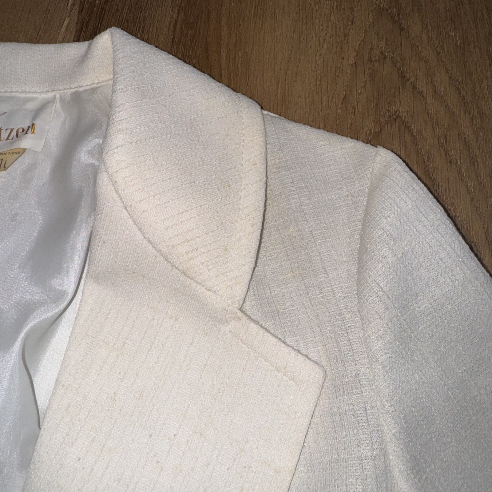 Vintage Jantzen Leisure Jacket Blazer Womens 10 Hippie Disco 60s 70s White MCM