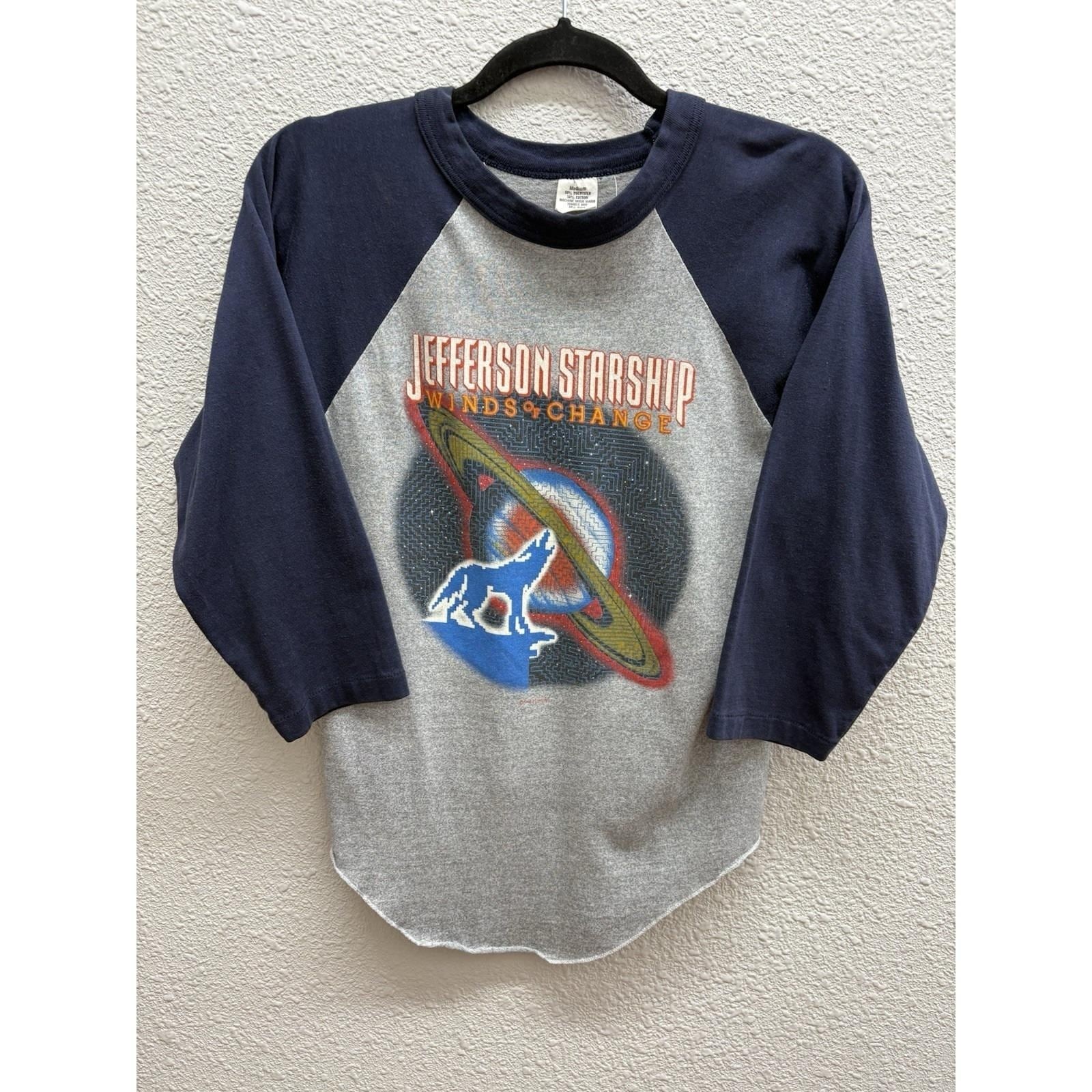 Vintage 1982 Jefferson Starship T Shirt Winds Of Change Sz M Raglan Baseball Tee