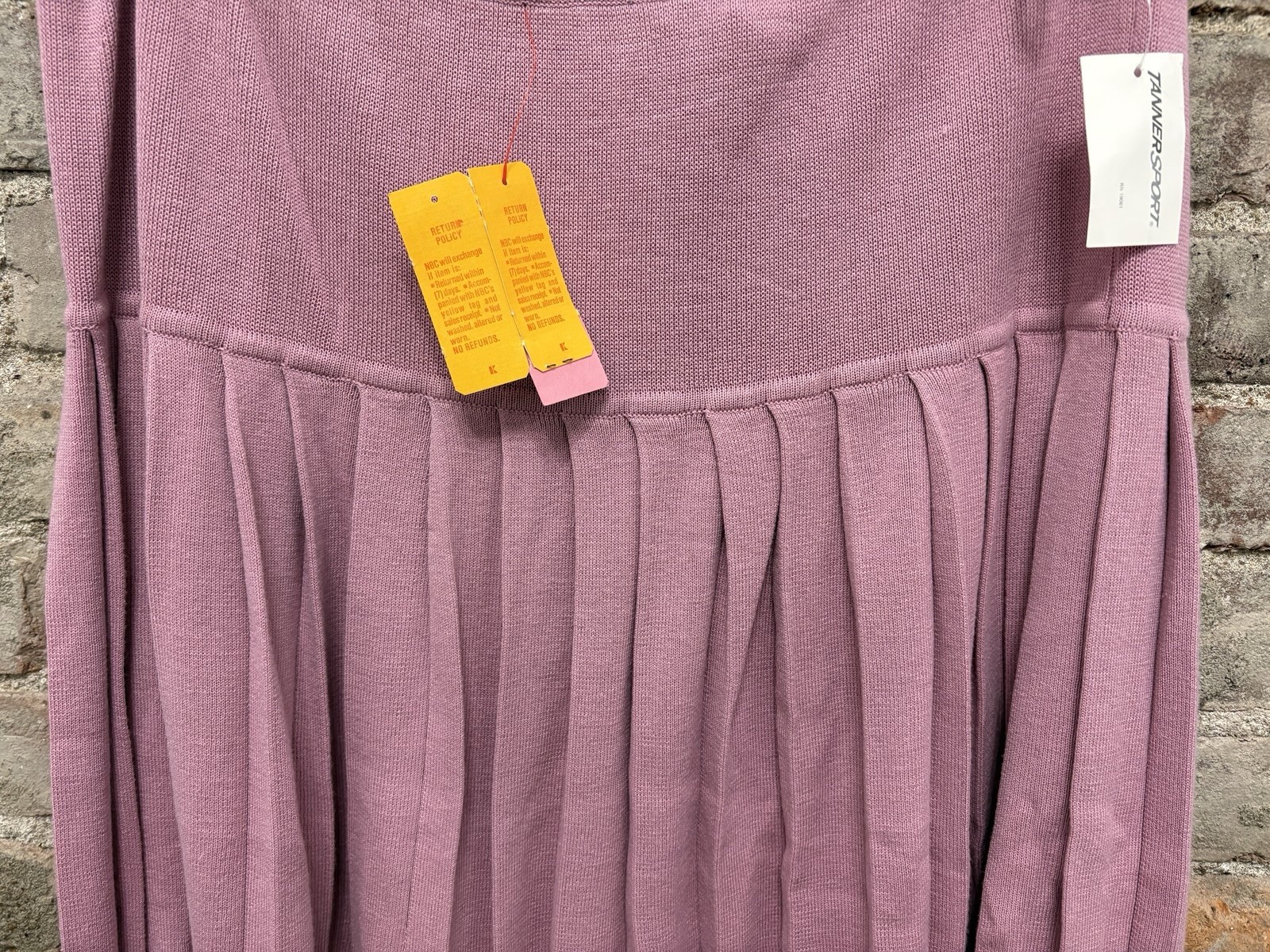 NWT Vintage TANNER SPORT Ice Pink Drop Waist Pleated Sweater Skirt Women’s Large
