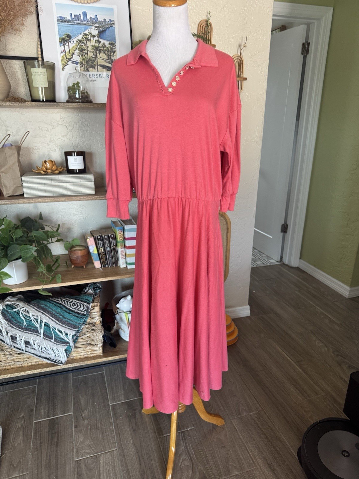Vintage Coral 1980’s Polo Dress – Sz 18