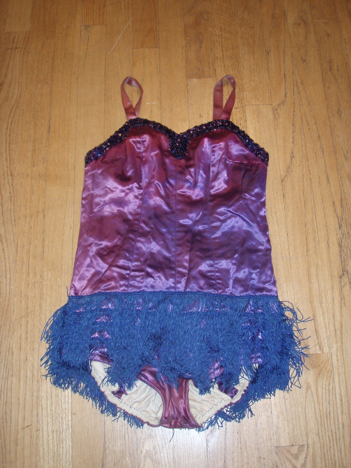 antique 1940s Corset Sequin Fringe vaudeville dance Costume dress Outfit