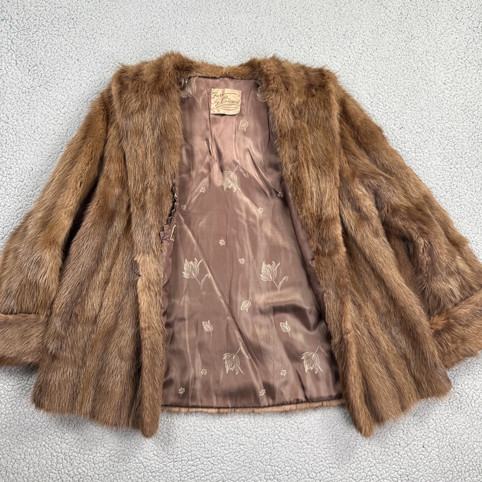 VTG 60s Furs by Conson Mink Stroller Coat Toronto & Sarnia Lined Inner Pocket