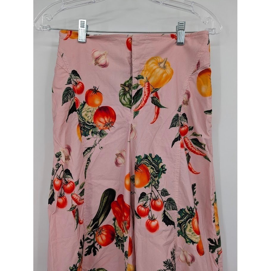Maeve Anthropologie high rise garden veg Pink wide leg pants Women’s sz 2