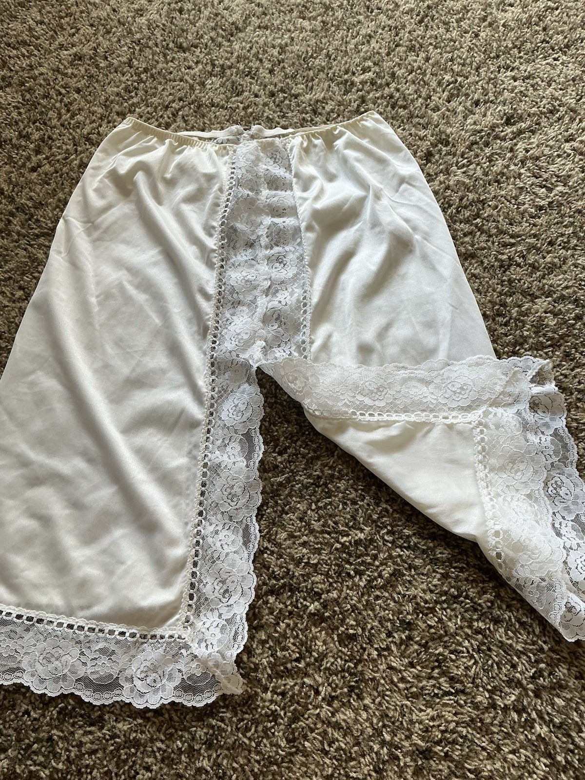Vintage Mardor White Sz Medium 6 Nylon Tricot Lace Trim Slip GUC