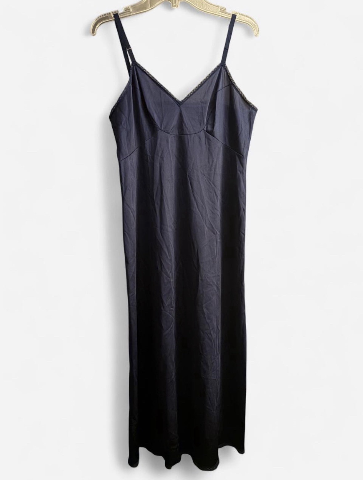 Vintage 80s Vanity Fair Midi 100% Nylon Slip Dress Small