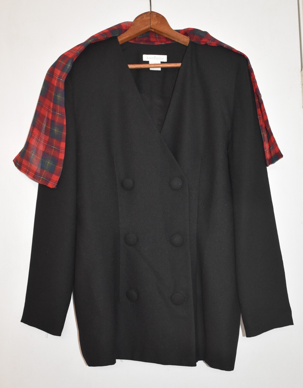 Vtg 1980s Ann Taylor Jacket Top with Scarf Tie Size 6 Shoulder Pads Office