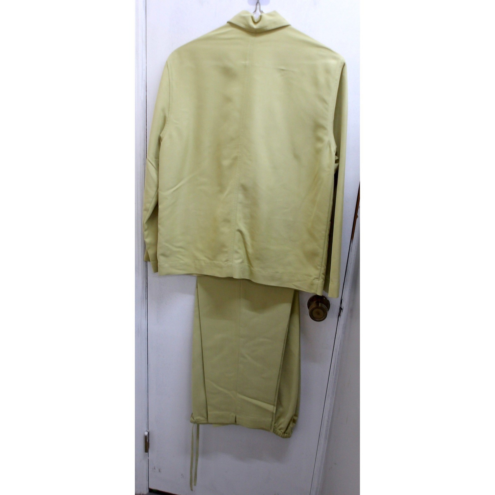 Maren 2 Piece Set Olive Green Button Up Shirt and Elastic Waist Pants M /#26872