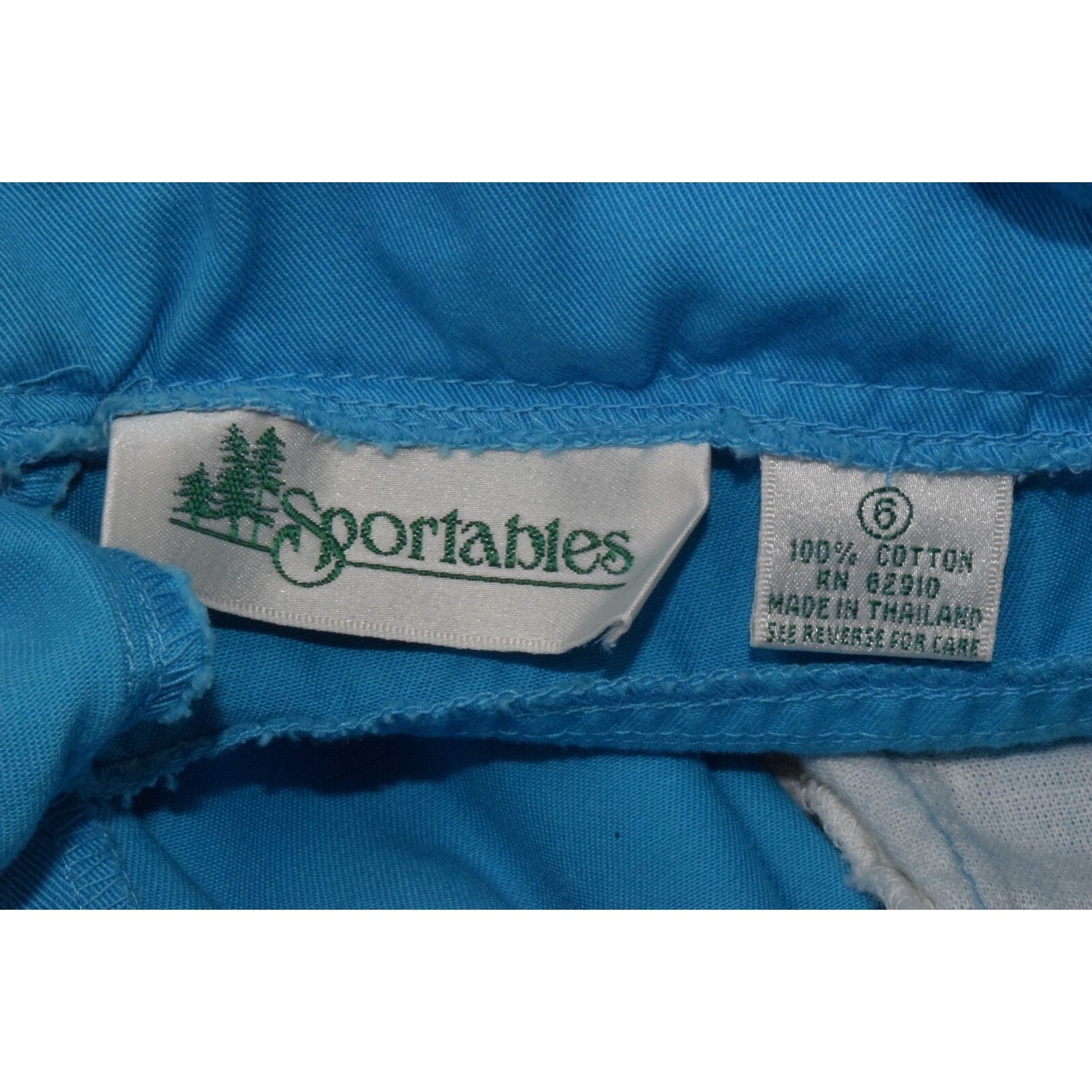 Vintage Shorts Sportables Size 6 90s Sky Blue Ultra High Waist Pleats Cotton
