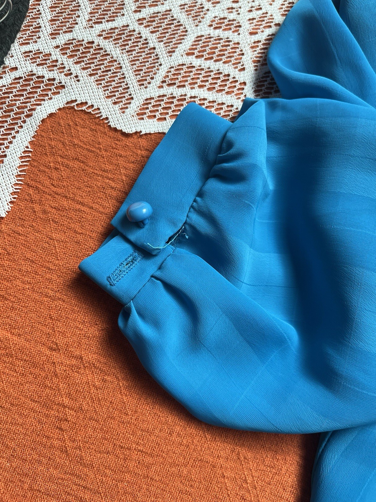 80s Vintage Alison Peter’s Gingham Light Blue Dress | Size L