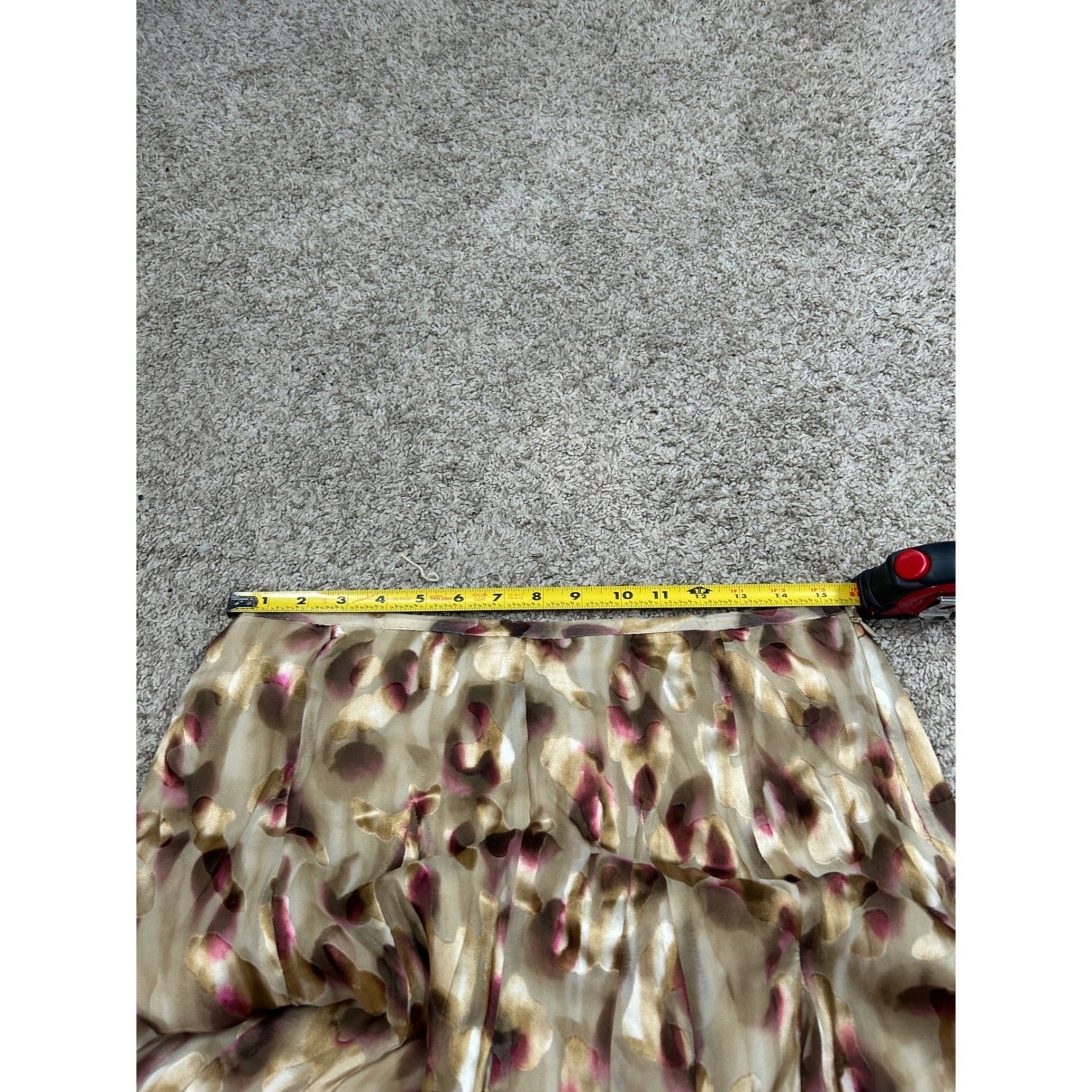 Vintage Jones New York Womens Silk Skirt Tan Floral Print Midi Animal Print 8
