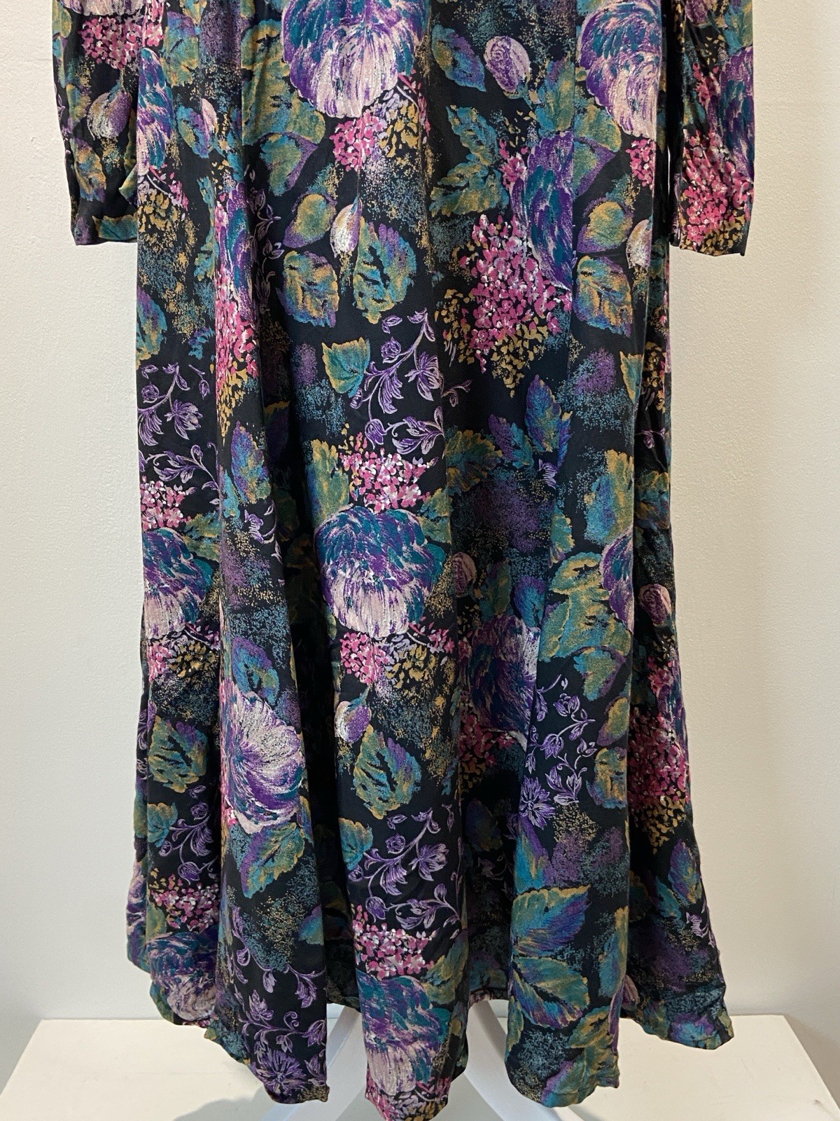 Vintage 1980’s Womens Prairie Cottagecore Turquoise Multicolor Dress Size S