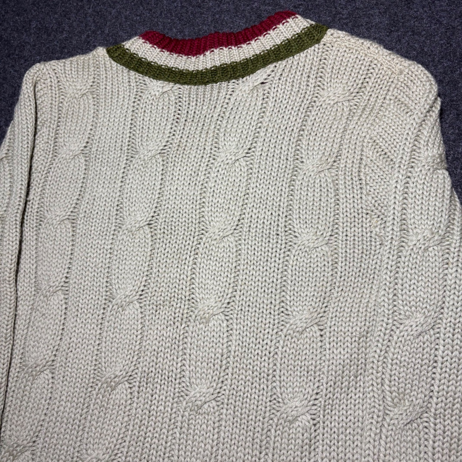 Vintage Evan Picone Sweater Cable Knit 100% Wool V-Neck Women’s Large 50’s 60’s