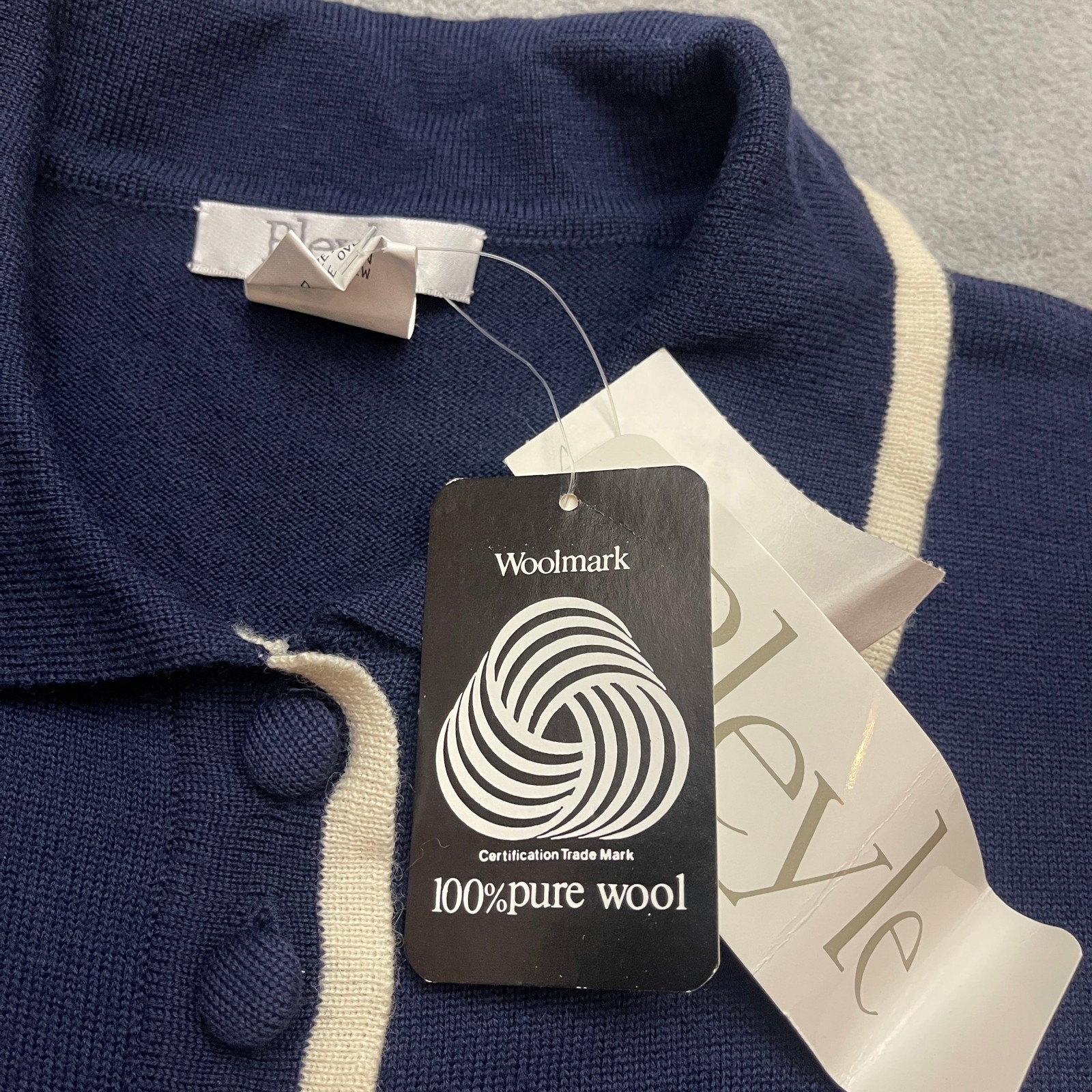 Vintage Bleyle 100% Merino Wool Knit Sweater Button Size Medium Hong Kong