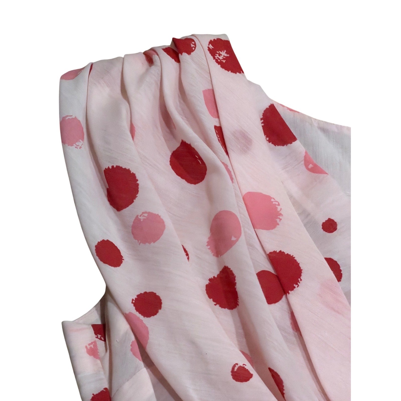 Vintage Kerrybrooke Sears Polka Dot Dress Pink Red Sleeveless Belted 50s 60s 6 8