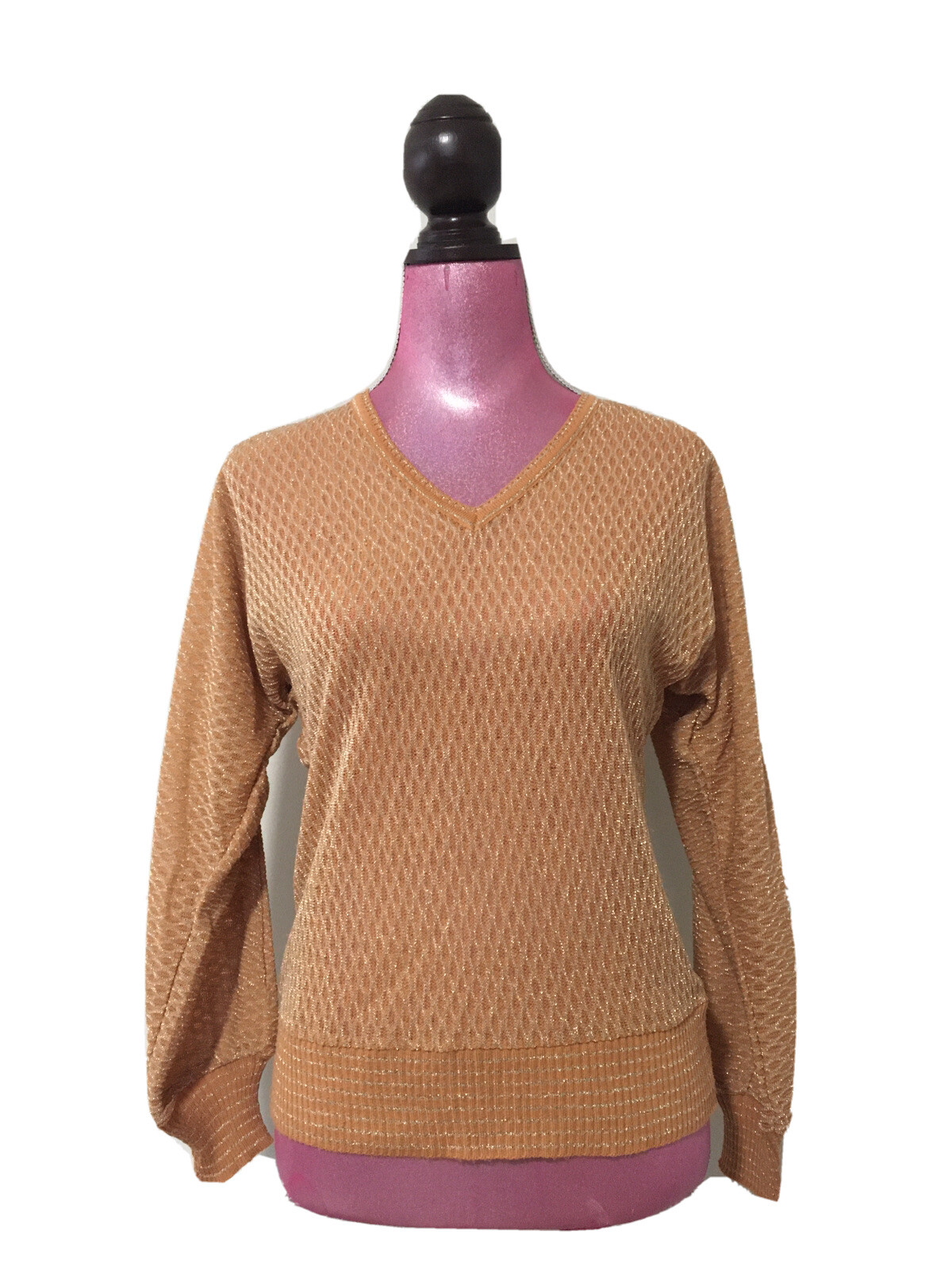 Vintage 70’s 80’s Rochelle California Metallic Knit Pullover Top
